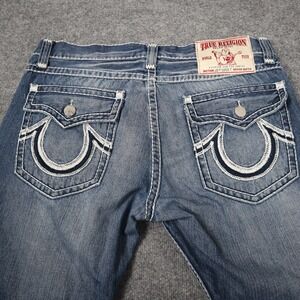 Mens True Religion Joey Super T Jeans Straight Leg Blue Size 38 USA Made Y2K